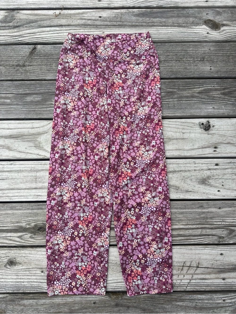 Floral Wide-Leg Pants in Plum Floral